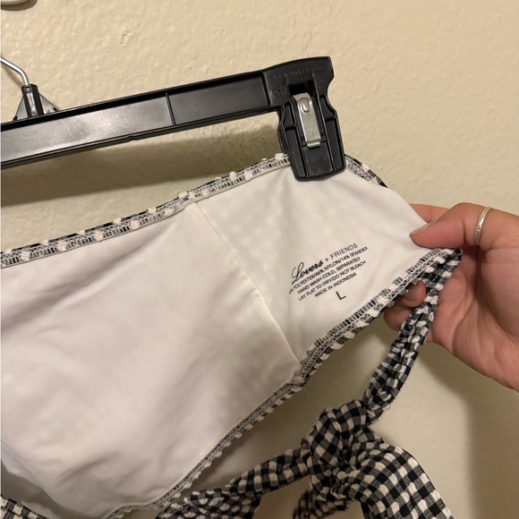 Lovers & Friends Shayk Bikini Top Size L Black Gingham Summer Swim Revolve - Picture 4 of 4